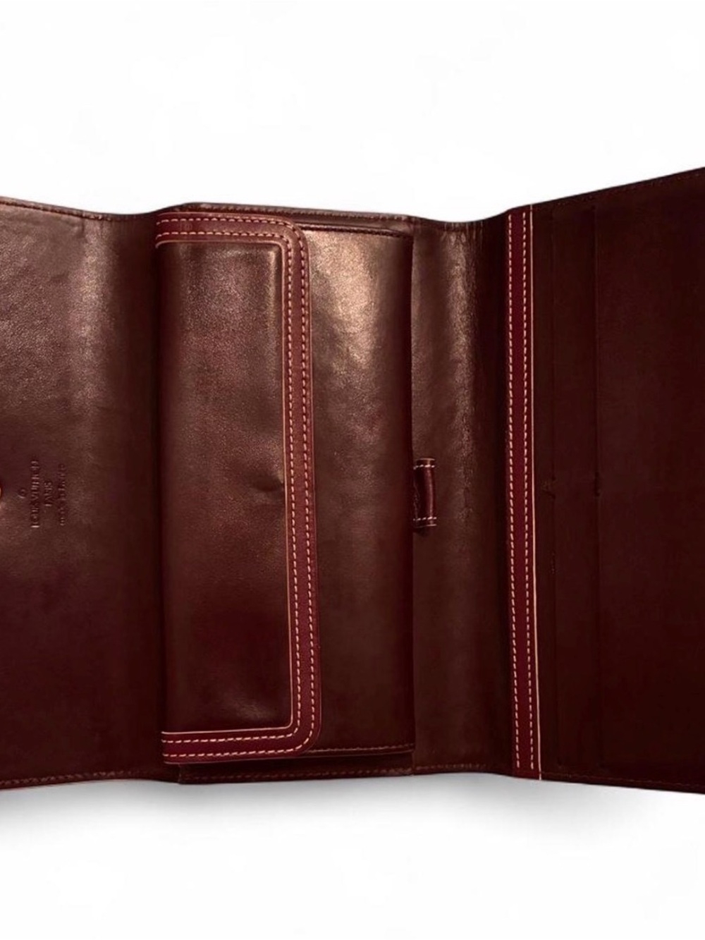 LV in MINT CONDITION - Vintage Louis Vuitton Suhali Porte Tresor Wallet in Prune - Picture 3 of 11